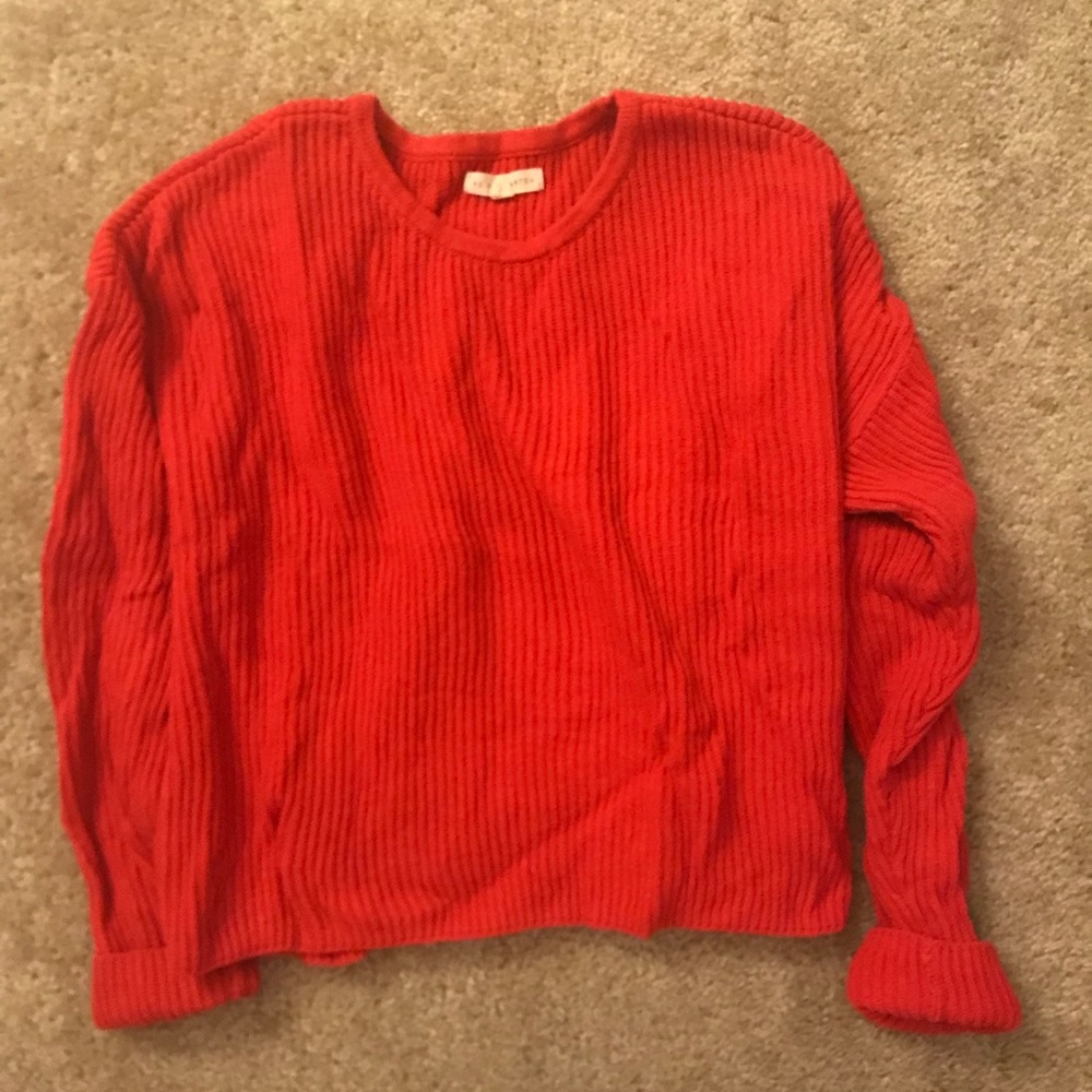 Red orange knitted sweater